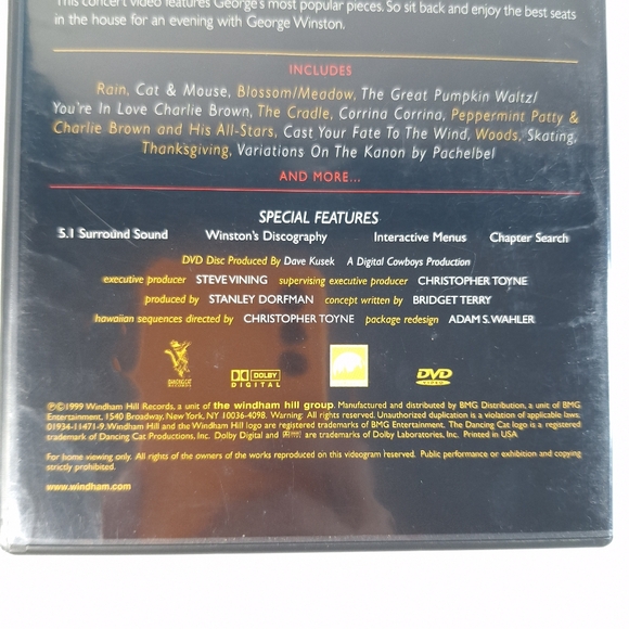 George Winston Seasons in Concert DVD 1999 - Picture 3 of 8